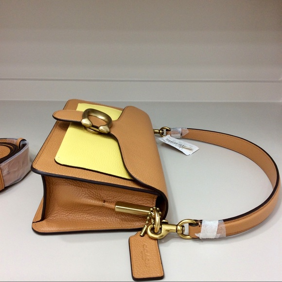 Authentic NWT Coach Tabby 26 Shoulder Bag Crossbody Colorblock Natural Yellow - Picture 8 of 17